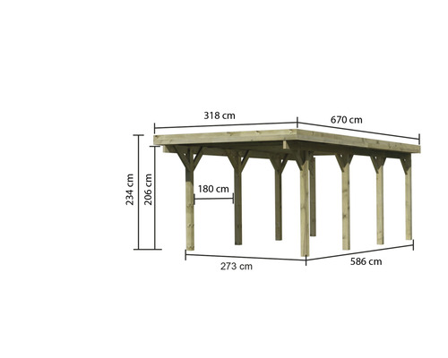 Dimensions d''un abri de voiture en bois
