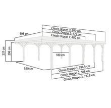 Abmessungen eines Holzcarports