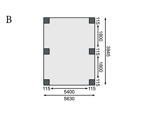 Skizze einer rechteckigen Platte mit Maßangaben