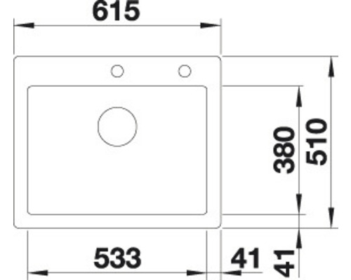 Schéma technique d''un évier avec cotes