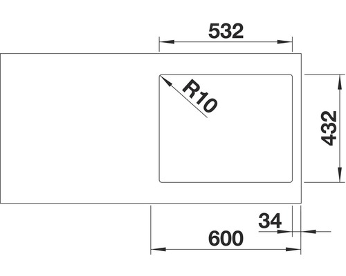 Schéma technique d''un lavabo avec dimensions
