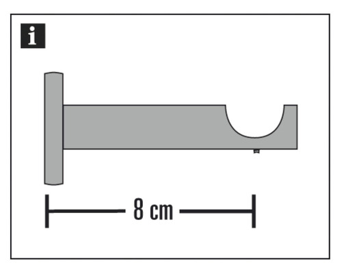 Support de tringle à rideaux, longueur 8 cm