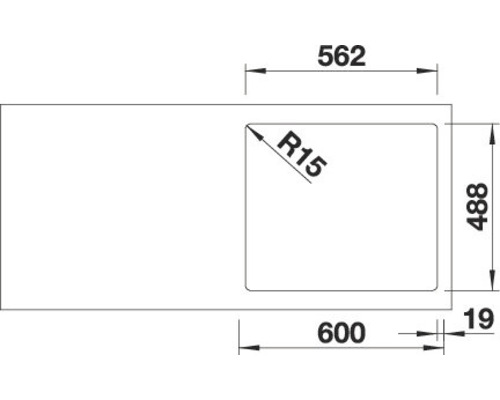 Schéma technique d''un évier avec dimensions