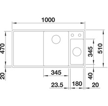 Blanco AXIA III 6 S Spüle BxT 1000x510 mm Silgranit tartufo inkl. Holzschneidbrett und Multifunktionsschale 523469