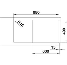 Blanco AXIA III XL 6 S Spüle BxT 1000x510 mm Silgranit felsgrau inkl. Holzschneidbrett 523501