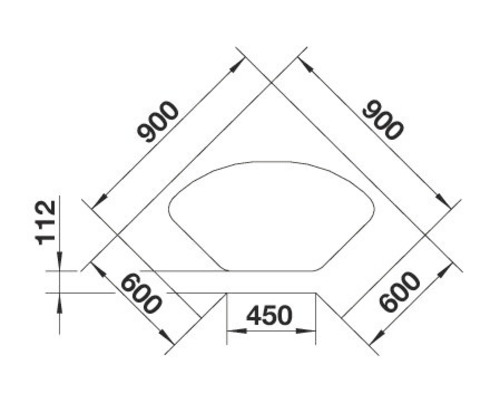 Schéma technique d''un receveur de douche avec cotes