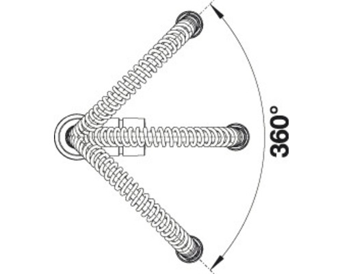 Illustration d''un raccord de tuyau pivotant à 360 degrés