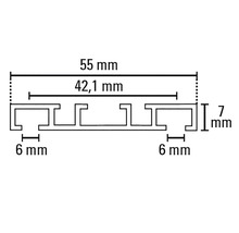 Aluminium-Vorhangschiene weiss 2-läufig 150 cm-thumb-3