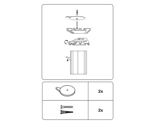 Instructions de montage d''un produit avec des vis