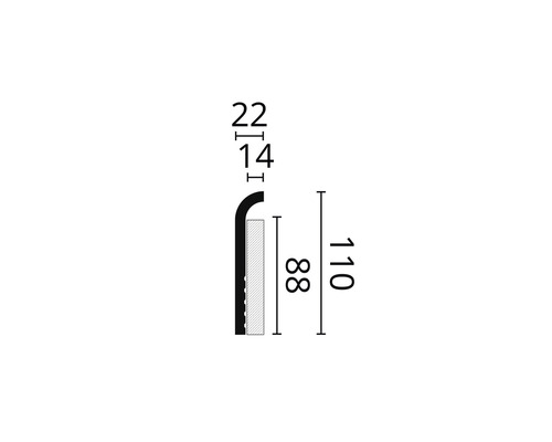Schéma technique d''un profilé avec indications de dimensions.