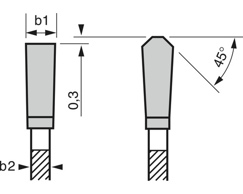 Dessin technique d''une fraise avec indications de dimensions