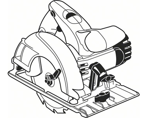 Dessin au trait de scie circulaire portative