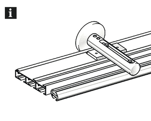 Représentation d''un système de rails de guidage avec accessoires.