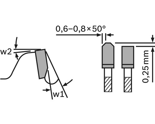 Schéma technique d''une fraise avec des indications de dimensions