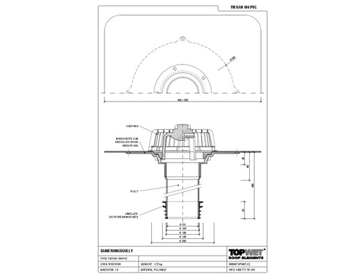 TopWet Sanierungsgully mit integrierter PVC-Manschette NW 104 H = 400 mm