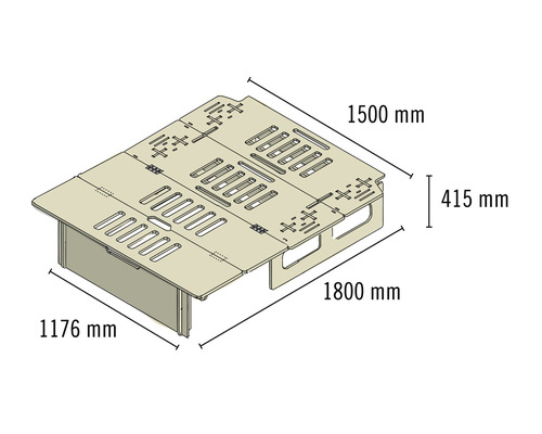 Dessin technique d''un kit de meubles avec dimensions