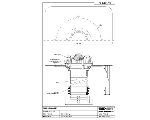 TopWet Sanierungsgully mit integrierter PVC-Manschette NW 125 H = 400 mm