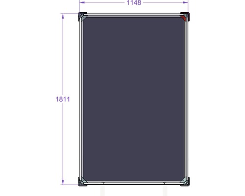 Abbildung einer Tafel mit den Maßen 1148 x 1811 mm.