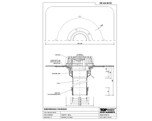 TopWet Sanierungsgully mit integrierter und beheizbarer PVC-Manschette NW 104 H = 400 mm