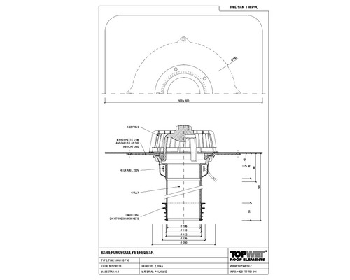 TopWet Sanierungsgully mit integrierter und beheizbarer PVC-Manschette NW 110 H = 400 mm
