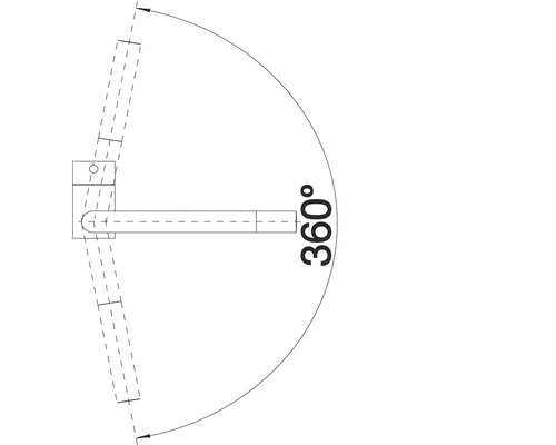 Illustration de la plage de pivotement à 360 degrés