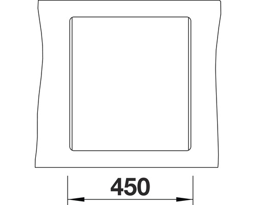 Découpe carrée d''une largeur de 450.