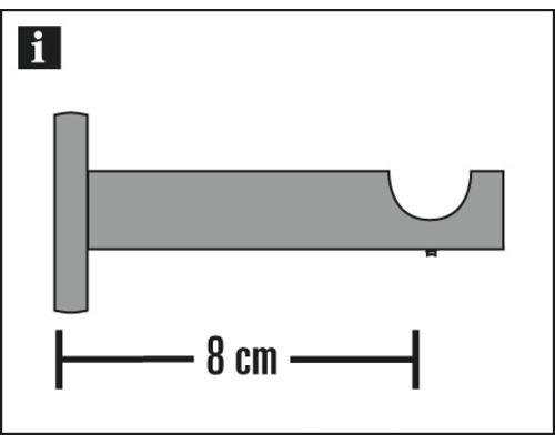 Support de tringle à rideaux d''une longueur de 8 cm