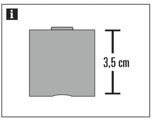 Image symbolique : information sur la taille 3,5 centimètres