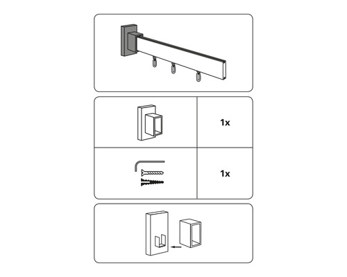 Installationshinweise für eine Gardinenstange