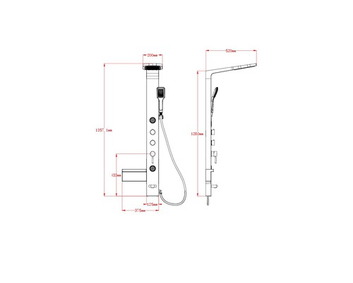 Panneau de douche Sanotechnik Ibiza DG9042 noir