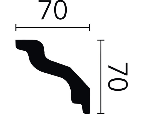 Profilleiste mit den Massen 70 x 70 Millimeter