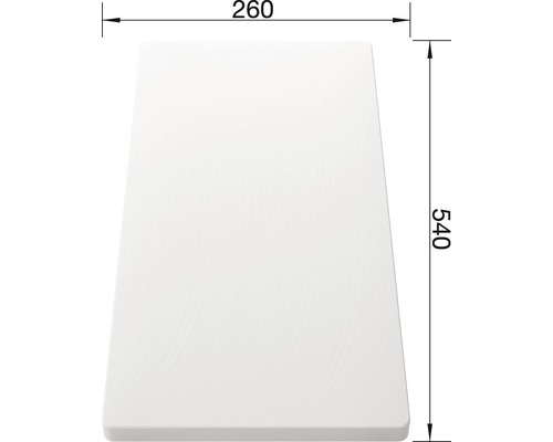 Rechteckige Tischplatte mit den Maßen 260 x 540 mm