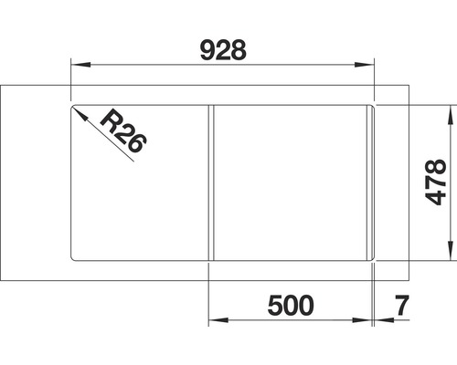 Dessin technique d''un évier avec dimensions