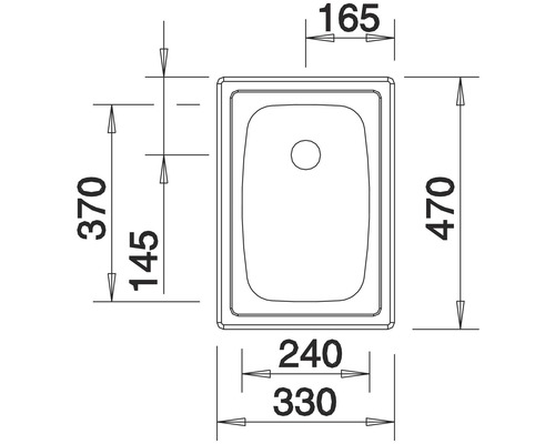 Évier Blanco TOP EE 3 x 4 lxp 330x470 mm acier inoxydable finition naturel 501067 Schéma technique d''un receveur de douche avec dimensions
