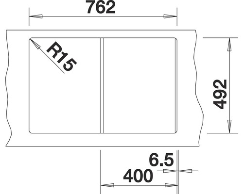 Dessin technique d''un évier avec dimensions
