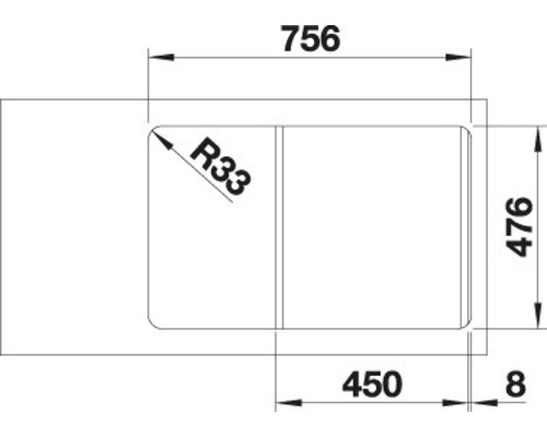 Dessin technique d''un évier avec dimensions