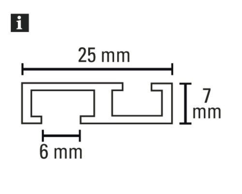 Dessin technique du profilé avec indications de dimensions