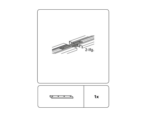 Pièce de raccordement pour rails, 2 pièces