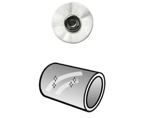 Embout de polissage et représentation d''un tube poli