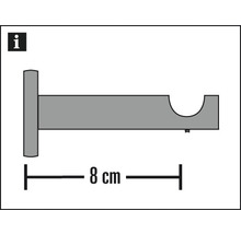 Wandträger offen 1-läufig für Chicago edelstahl-optik Ø 20 mm-thumb-1