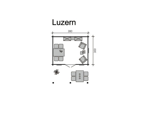 Plan de jardin de Lucerne avec dimensions