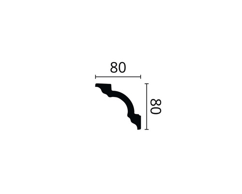 Dessin technique d''un profilé décoratif avec des dimensions de 80x80.