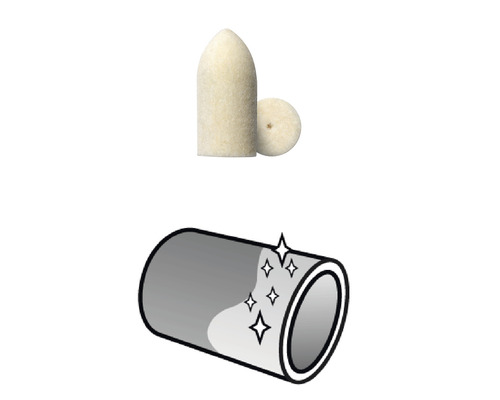 Stylo de polissage en feutre et symbole de surface polie