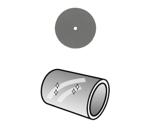 Disque abrasif et fixation de tube poli
