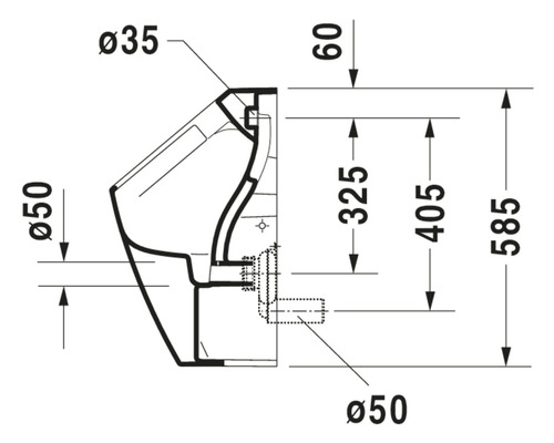 Dessin technique d''un WC avec indication des dimensions