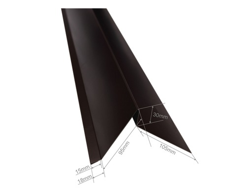 Angle de toit en métal avec indications de mesure