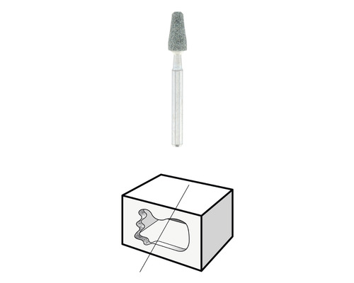 Meule sur tige et illustration de l''application