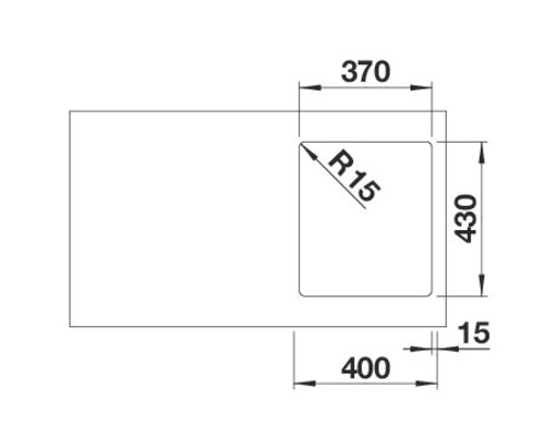 Dessin technique d''un évier avec dimensions