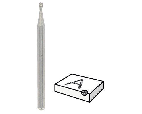 Fraise diamantée avec gravure dans la pièce