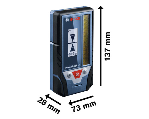 Récepteur laser rotatif Bosch Professional LR 7 avec dimensions